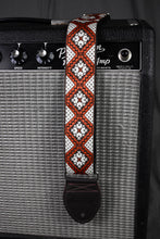 Load image into Gallery viewer, Souldier Rustic 2&quot; White Flower/Orange Diamond/White Triangles Strap
