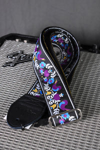 Souldier Lovebirds 2" Turquoise Birds on Black Strap