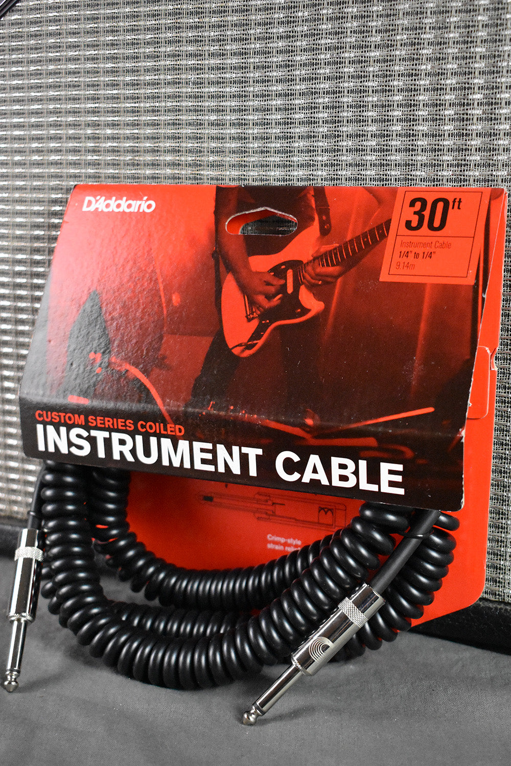 D'Addario Custom Series Coiled Instrument Cable 30 ft