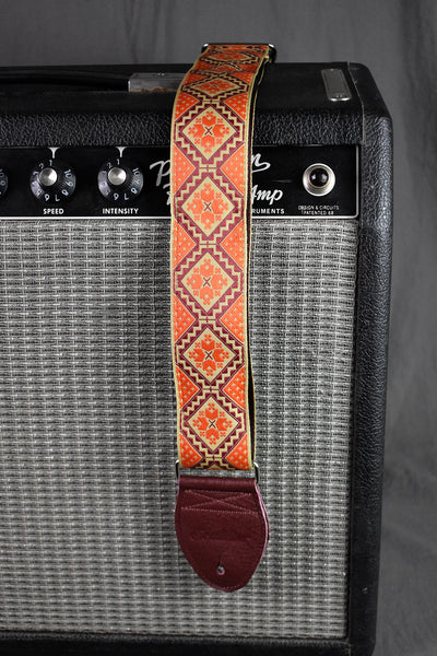 Rustic 2" Orange Flower on Tan Strap