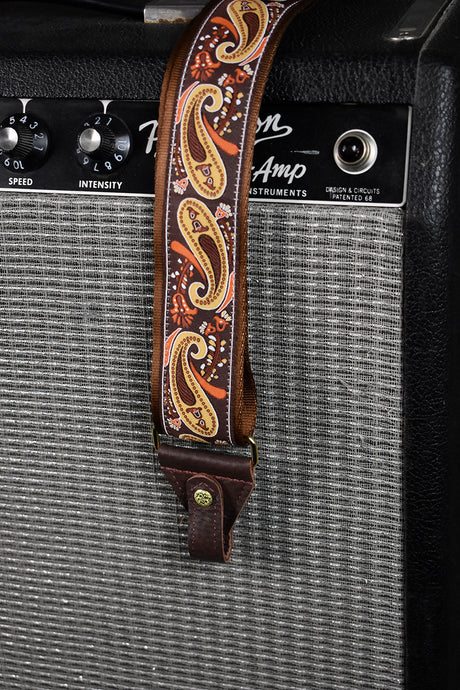 Souldier Paisley Gold/Orange on Brown Banjo Strap